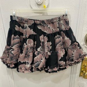 Topshop Black Floral Skirt with tulle size 8 (US) / 10 (UK)